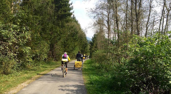in bici con bambini