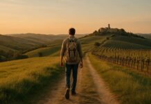pellegrinaggio al tramonto