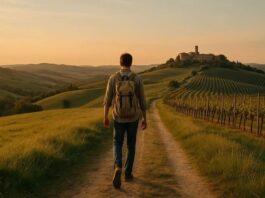 pellegrinaggio al tramonto