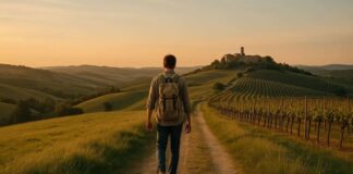 pellegrinaggio al tramonto
