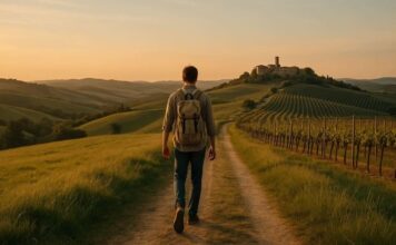 pellegrinaggio al tramonto