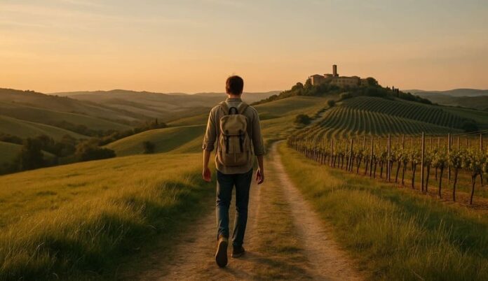 pellegrinaggio al tramonto